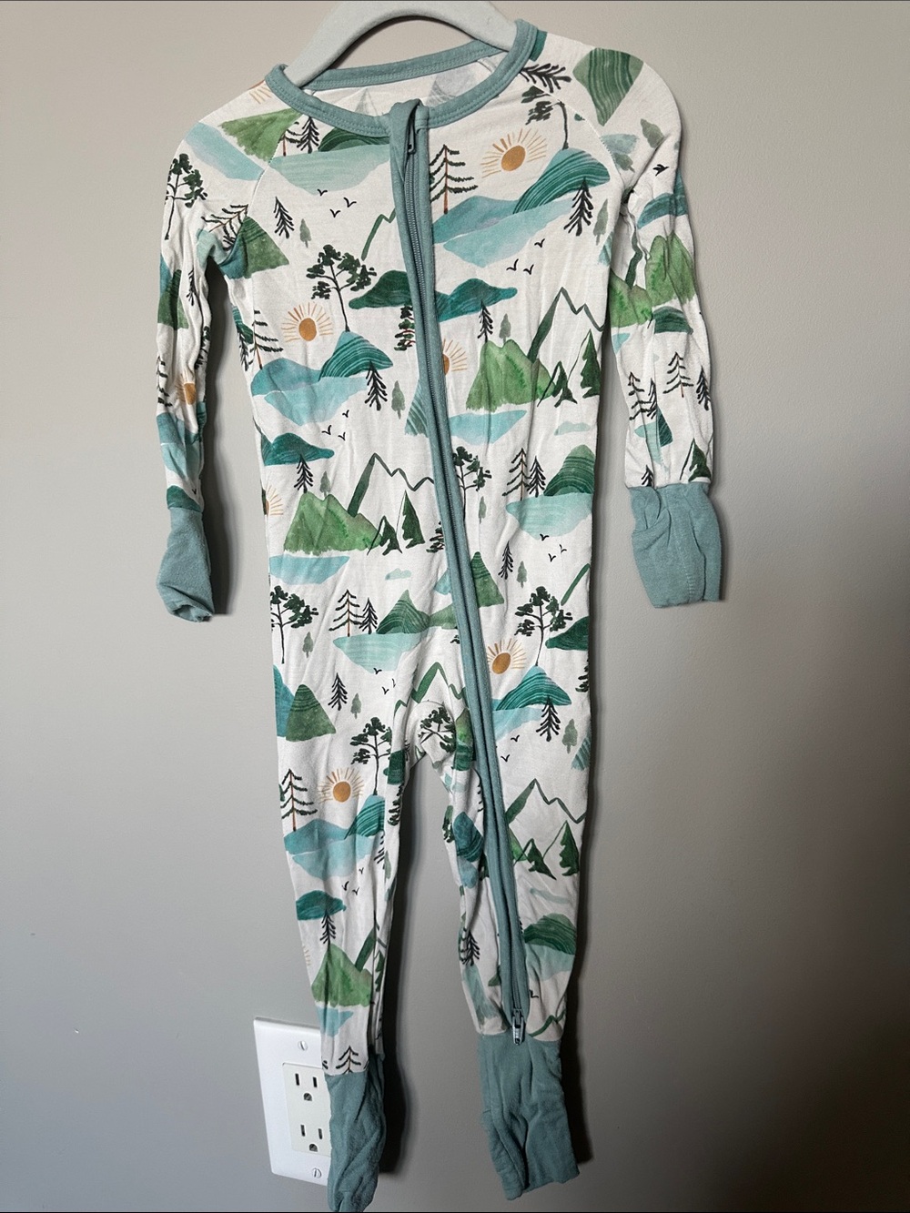 Little Sleepies mountain print zipper jammies